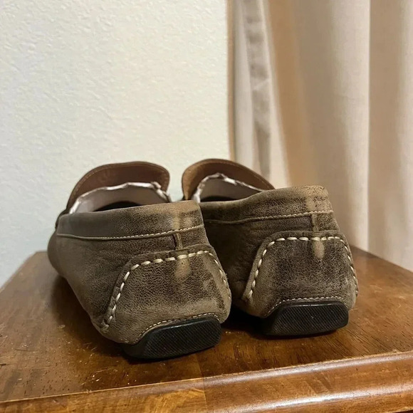 Flag Ltd. Nappa Glove Leather Oxford Dress Shoes Loafer Mens 9.5 M Brown Slip On - Picture 3 of 7